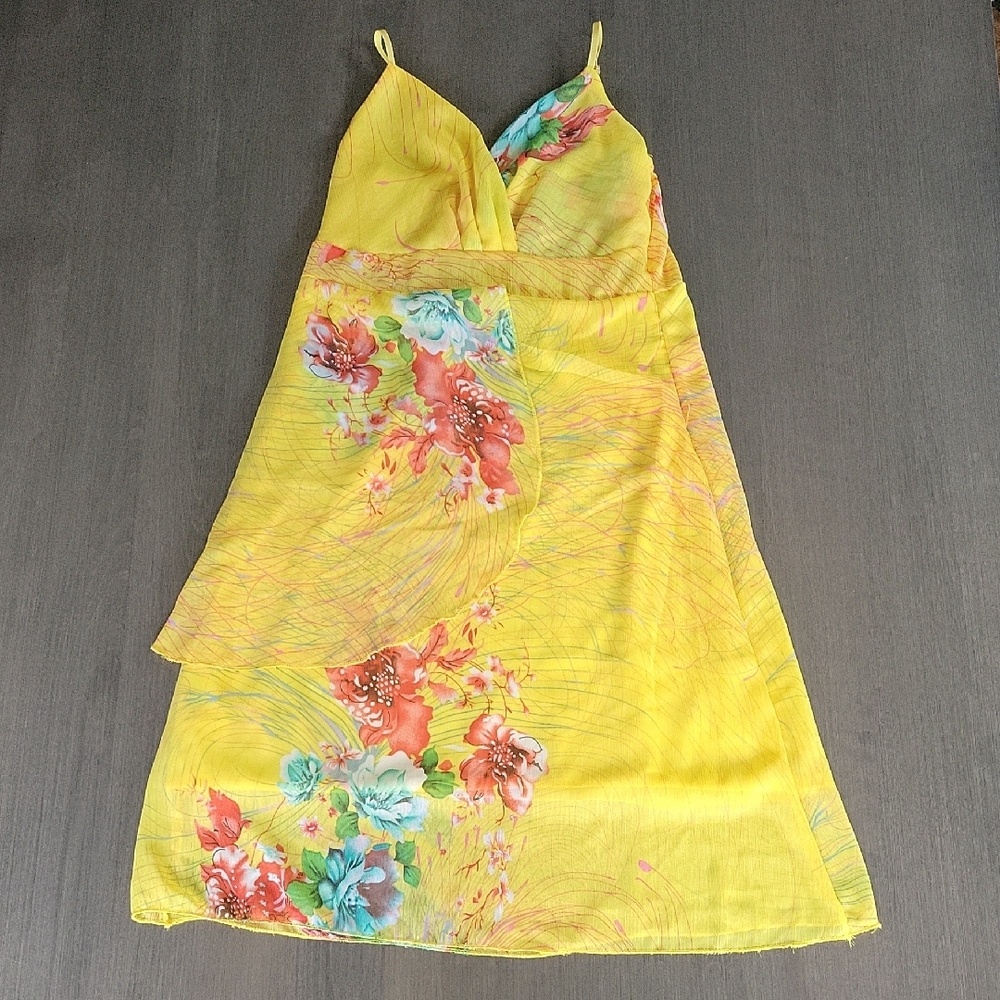 2/$7 Floral Yellow Dress